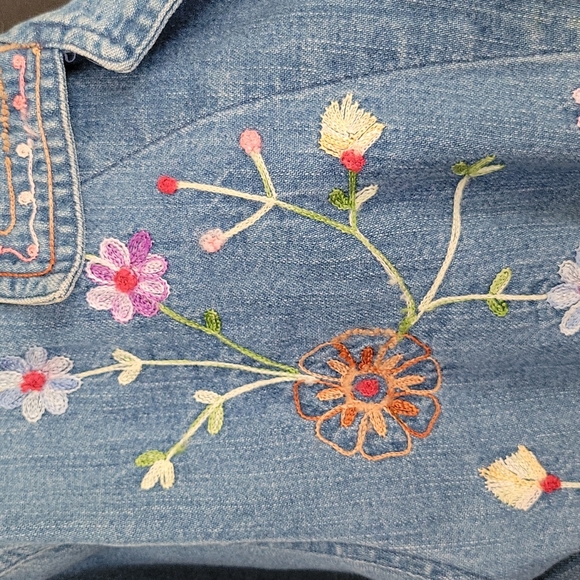GORGEOUS VINTAGE BOBBY BROOKS EMBROIDERED DENIM JACKET - Picture 5 of 11